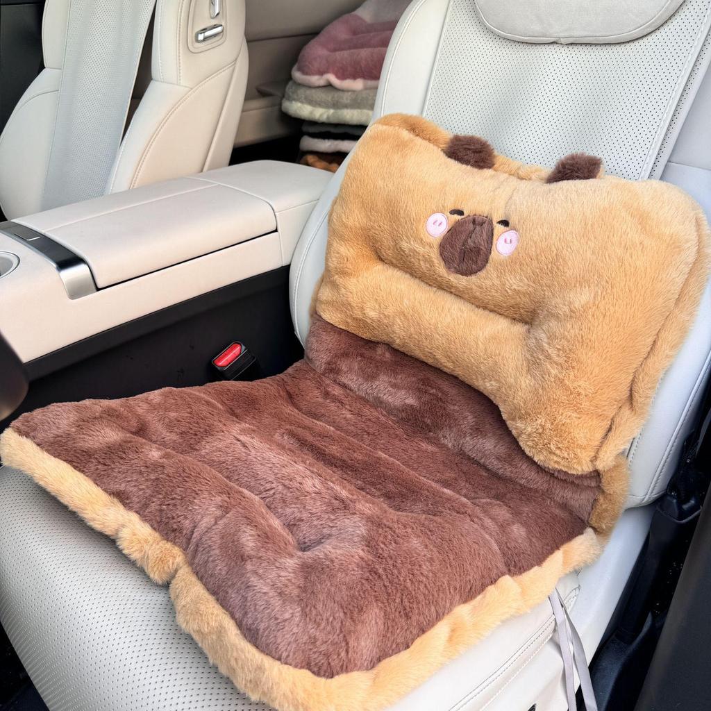 Damen Winter Plüsch Lang Autositzkissen - Warme Rückbankauflage