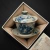 Birds Ru Yao Porcelain Gaiwan Set For Tea Tureen Teaware Cup Chinese Blue Bowls Chawan Tea Ceremony Set Deng'S