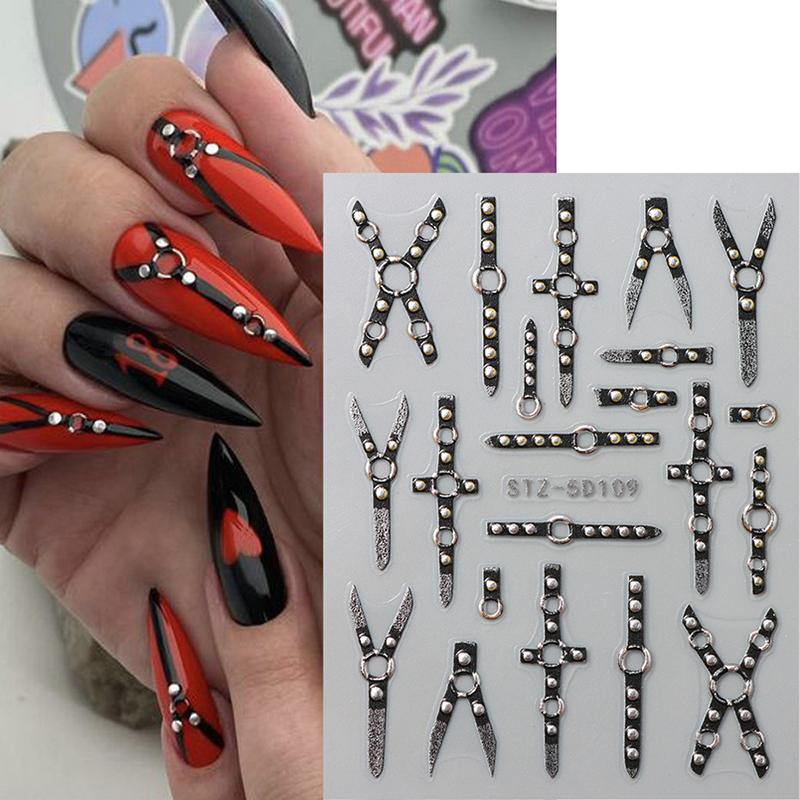 1 list Y2K ryté letní manikúrní nálepky hmyz nálepka na nehty beruška květina 5D samolepicí ozdoby na nehty