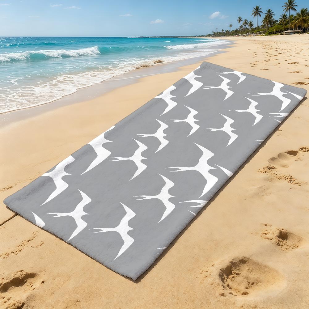 Seagull Towel Animal For Cute Outdoor Camping Beach Towel Super Absorbent Quick-Drying Summer Towel