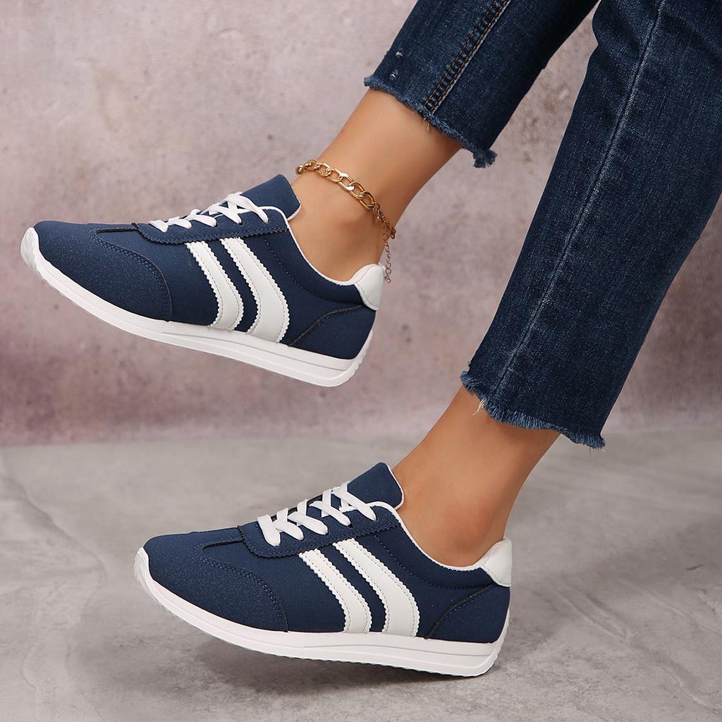 Large Size Sport Shoes Women's Casual All Match Spring Autumn Flat Bottom Dequn Agan Style Comfortable Running Shoes Size 35-43