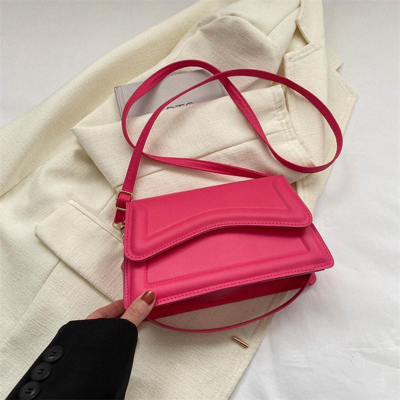 

Stylish Mid-sized Pu Square Bag With Popular Minimalist Design For Women Яскраво-рожевий
