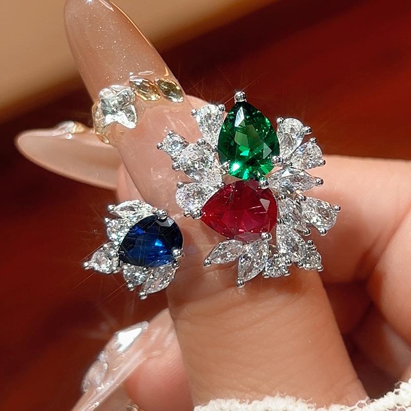 Ring Ruby Color High-End Women'S Ring