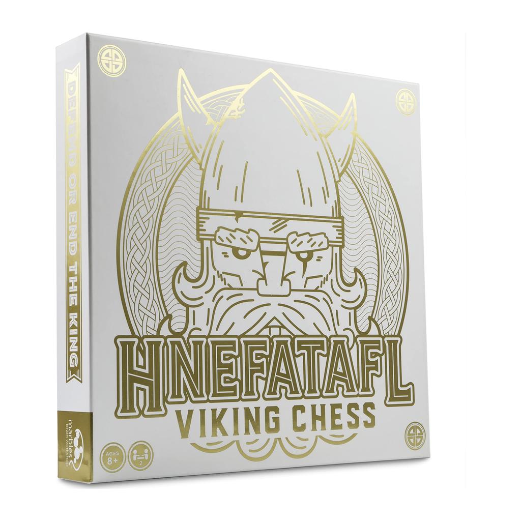 Hnefatafl 2 Player Strategy Game with Wooden Game Board for Kids and Adults