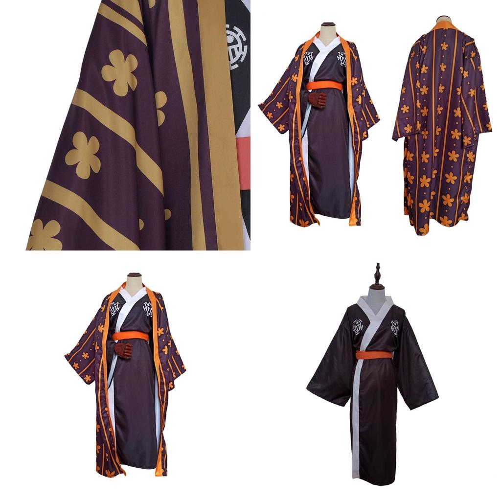 Premium Quality Trafalgar D Water Law Cosplay Costume Kimono Robe For One Piece Fans