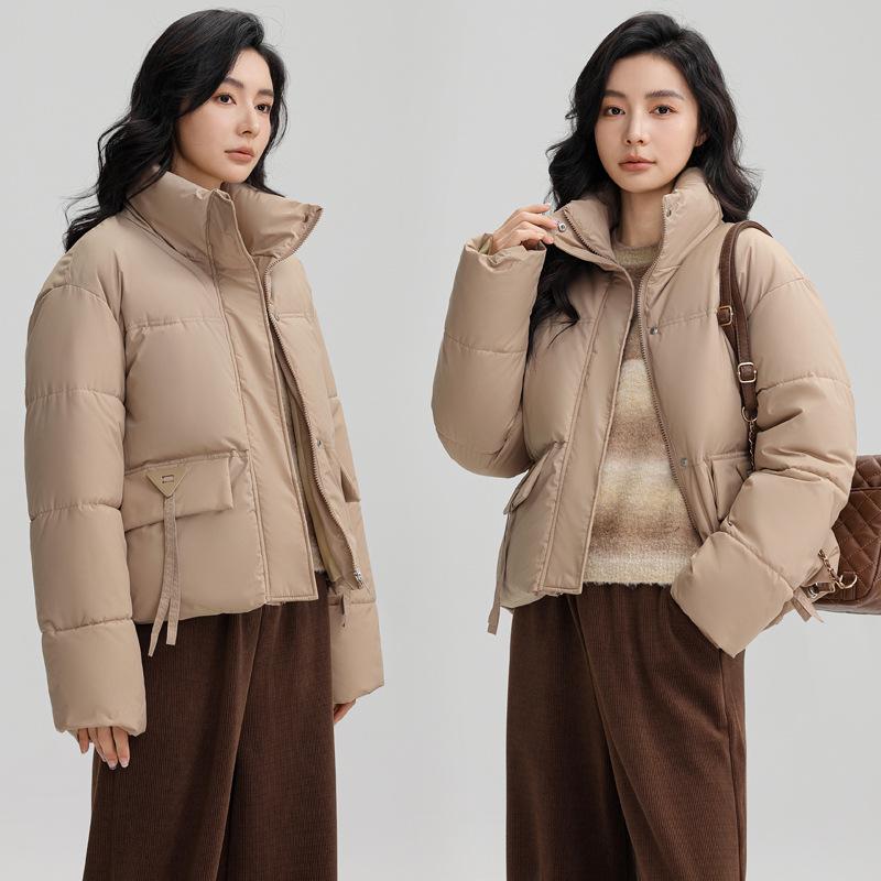 Short down cotton jacket women's 2025 new fashion stand-up collar cotton jacket, warm winter clothes, slimming jacket and padded jacket