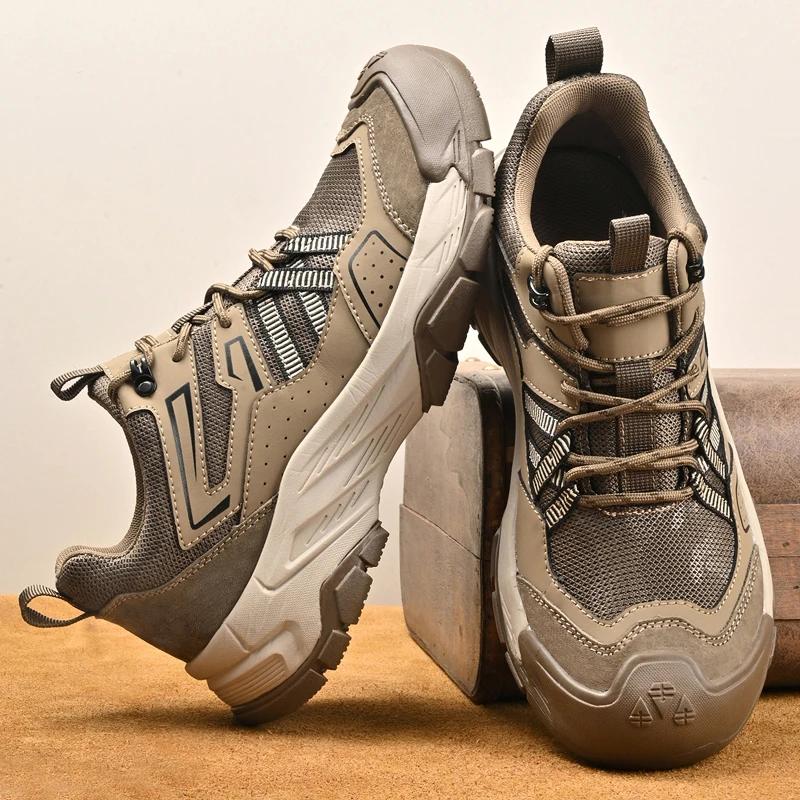 Fashion 2025New Designer Minimalist Flats Men's Genuine Leather Walking Shoes Fashion Thick Sole Oxford Shoes Comfy Outdoor Sports Shoes