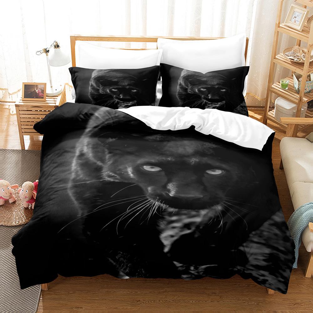 Animal, Leopard 2021 Animal 3D Printing High Definition Home Textile Bed Sheet Kit Student Dormitory Three-Piece Set