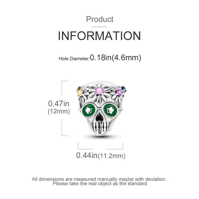 Charms Copper Plated Halloween Rainbow Daisy Skull Beads Fit Original Bracelet Beads Women Jewellery Making Diy