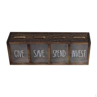 ";Dai, Risparmia, Spendi, Investi" Salvadanaio con 4 Scomparti: Salvaspazio, Ideale per