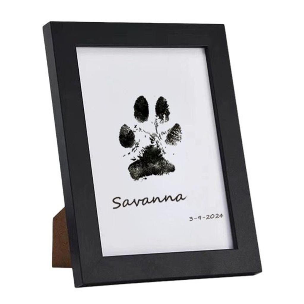 Pet Paw Print Desk Frame With Ink Kit Pet Memorial Picture Frame With Pawprints For Home Decor