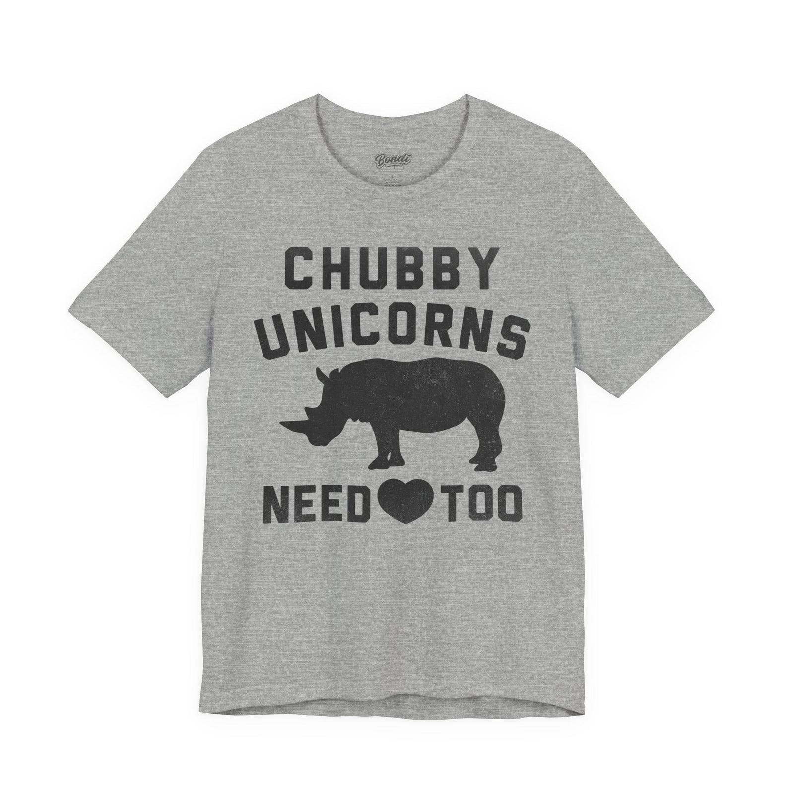Chubby Unicorns Need Love Too T Shirt, Funny Rhino Shirt, Rhinoceros Graphic Tee, Animal Lover Gift, Cute Wildlife Tee S