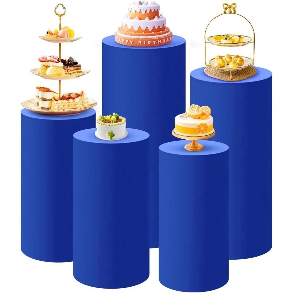 Polyester Desserts Tablecloth Reusable Party Wedding Decor DIY Cylinder Cover Cake Column Backdrop