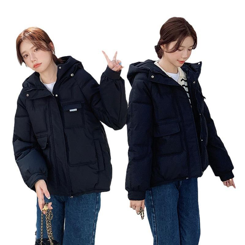 2025 Fall/Winter New Bread Cotton Jacket Thickened Loose Fashion Hooded Workwear Short Cotton Jacket