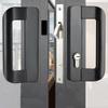 Serrures de Porte Coulissante de Balcon Serrure à Poignée Noire Verrou Crochet pour Porte Coulissante à Cadre en Aluminium Accessoire Matériel Ménager Serrure de Porte