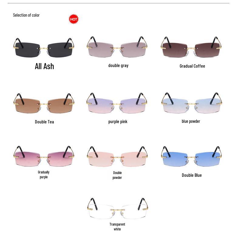 Kedun Frameless Sunglasses: Stylish 2021 Trend, Euro-American Fashion for Women