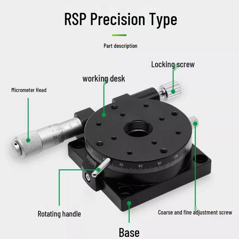 RS60/40/90/125 R-Axis Rotary Stage: 360º Manual Fine-Tuning Adjustment Platform with Indexing Plate