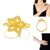 Stunning Vietnam Purple Blossom Flower Ring Adjustable Brass Gold Plated Fashion Jewelry