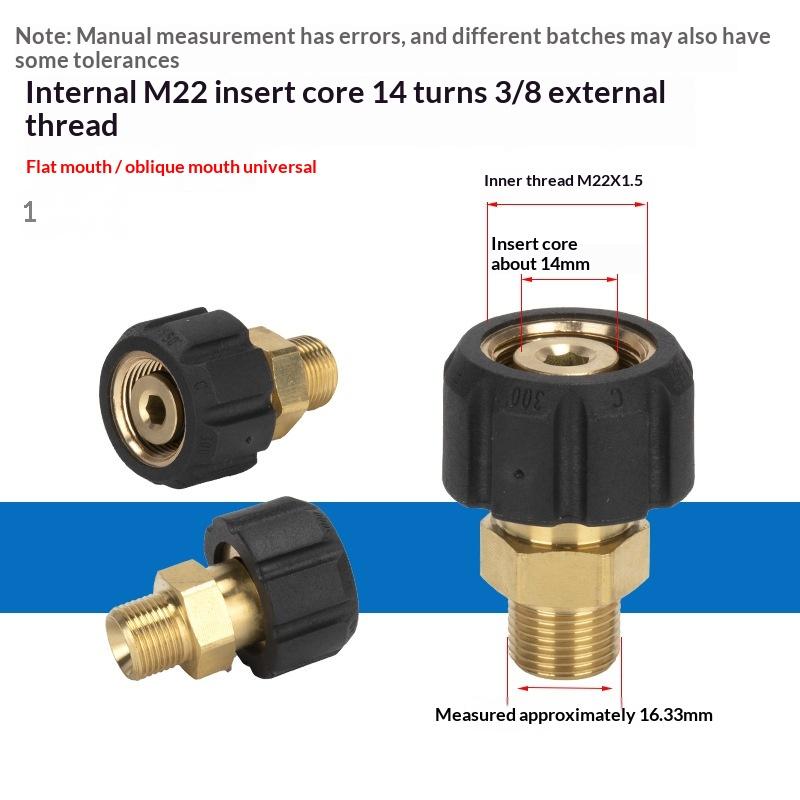 1Pcs Spray Sprinkler Quick Connector, Quick Release M22-14Mm/15Mm To 3/8 And 1/4 Inch Pressure Washer Adapter,