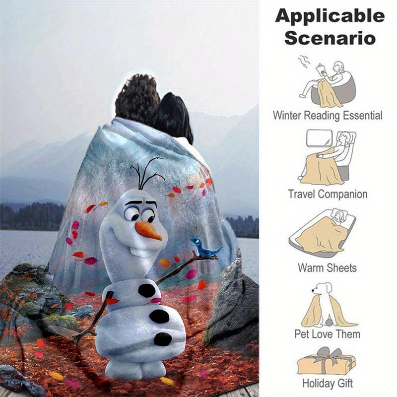 1pc, Disney Frozen II Olaf Blanket Perfect for Home Decor, Outdoor, Gift Idea, Flannel Throw, Bedroom, Living Room, Travel, Camping, Car Use