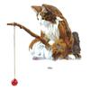 Animal Aquarium Decorations Miniature Fishing Cat Figurines Set Safe Material Decoration for Small Medium Fish Tanks