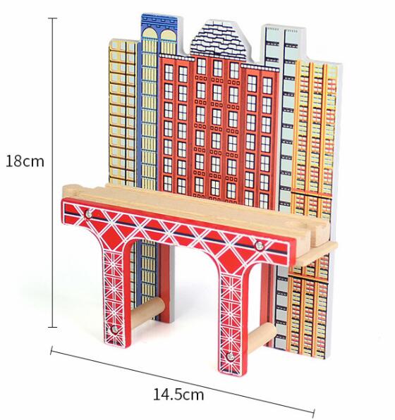 Wooden Train Track Accessories Parking Lot Railway Station Fit for Thomas Biro Multiple Tracks Educational Toys for Children