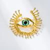 Klassisches Vintage-Design Damen Herren Große Augen High-End Anstecknadeln Broschen Unisex Palast Barock Emaille Kristall Bankett Korsagen Pins