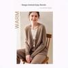 2024 Autumn/Winter Women's Thick Cashmere V-neck Cardigan Sweater, Loose Fit, Knitted Drop-shoulder Top