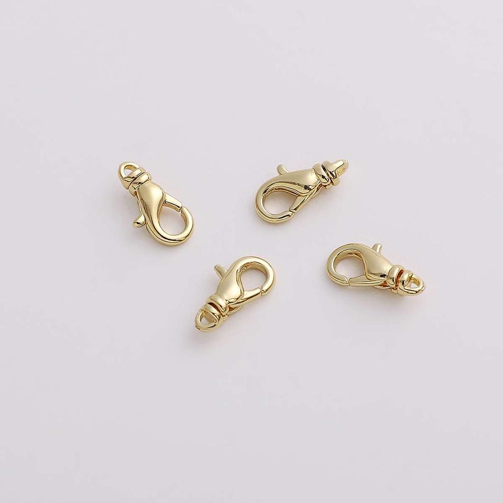 1pc/Bag 18K Gold Plated Metal Lobster Clasp Universal Rotating Lobster Clasp For DIY Bracelet Necklace Making Jewelry Findings Accessories