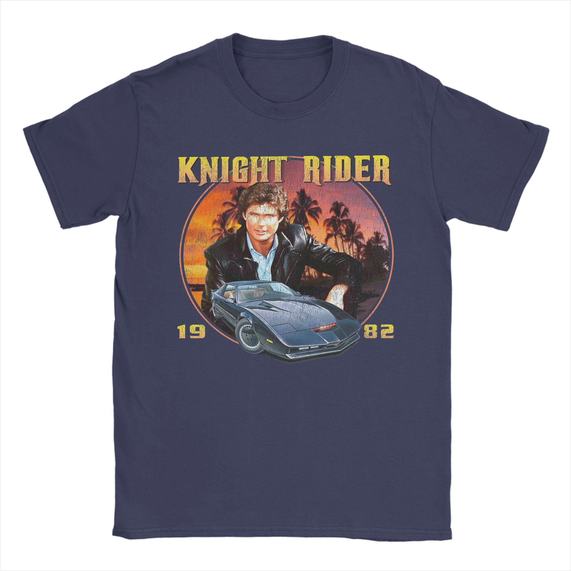 

Knight Industries KITT Worn Mens T Shirt Creative Tee Shirt Short Sleeve Round Collar TShirts Cotton Graphic Tops 4XL