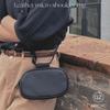 [INDY] [AIRCHIC] Genuine Leather Shoulder Pouch, Mini Bag, Smartphone Shoulder Bag, Unisex, Simple, Minimalist (Black)