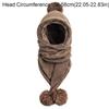 1pc 3-Ball Twist Knitted Hat Scarf Set Neck Warmer Ear Protection Cycling Balaclavas Hat Korean Style Windproof Women Hooded Scarf Autumn & Winter