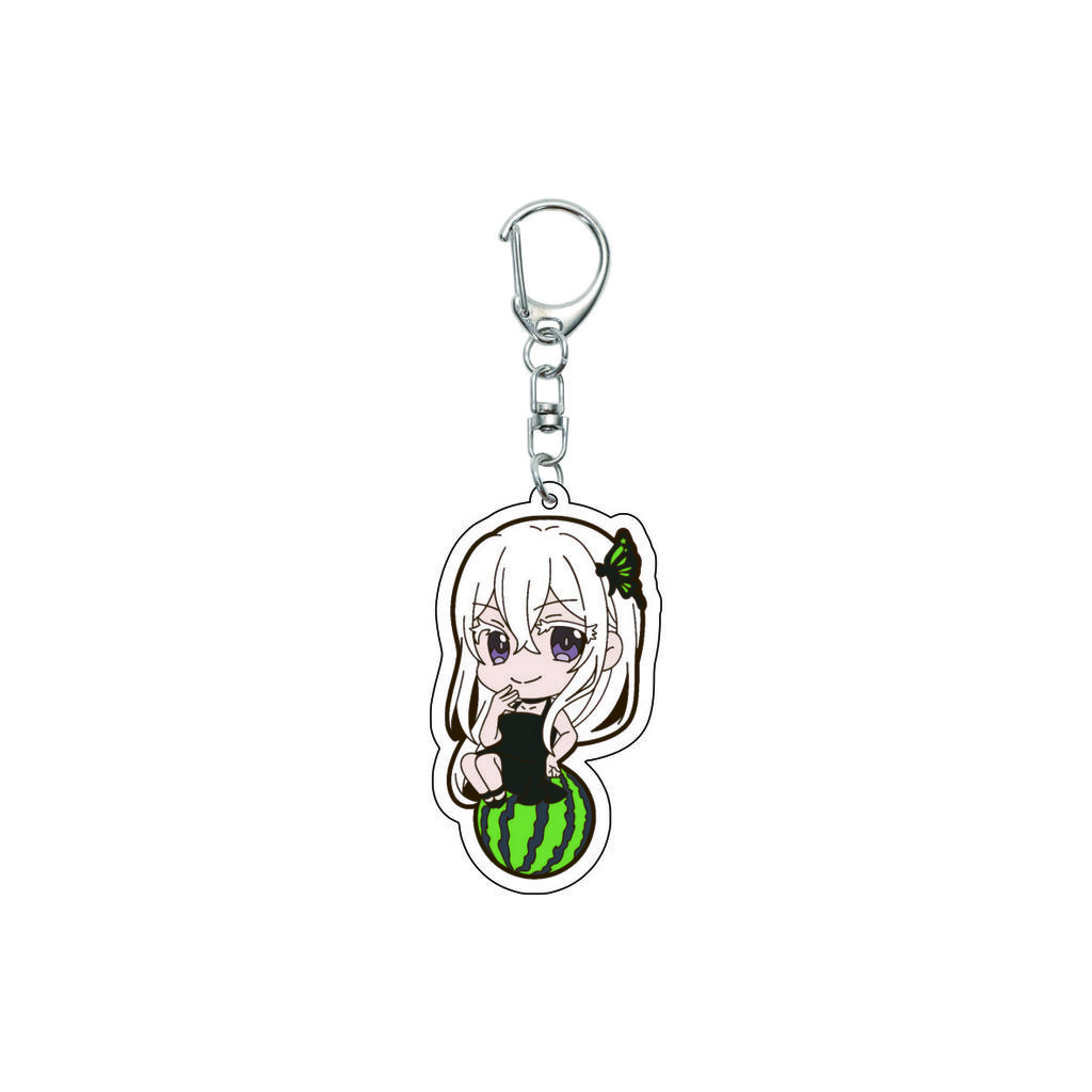 55MM Anime Re:ZERO - Iniziare la Vita in un Altro Mondo Portachiavi Natsuki Subaru Emilia Portachiavi Piastra Modello Acrilica Regali di Natale