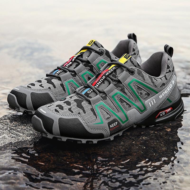 Camouflage shoes off-road running shoes outdoor leisure travel hiking shoes breathable large size hiking shoes