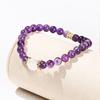 Jingde Jewelry 3A Natural Amethyst & White Crystal Women's Round Bead Bracelet