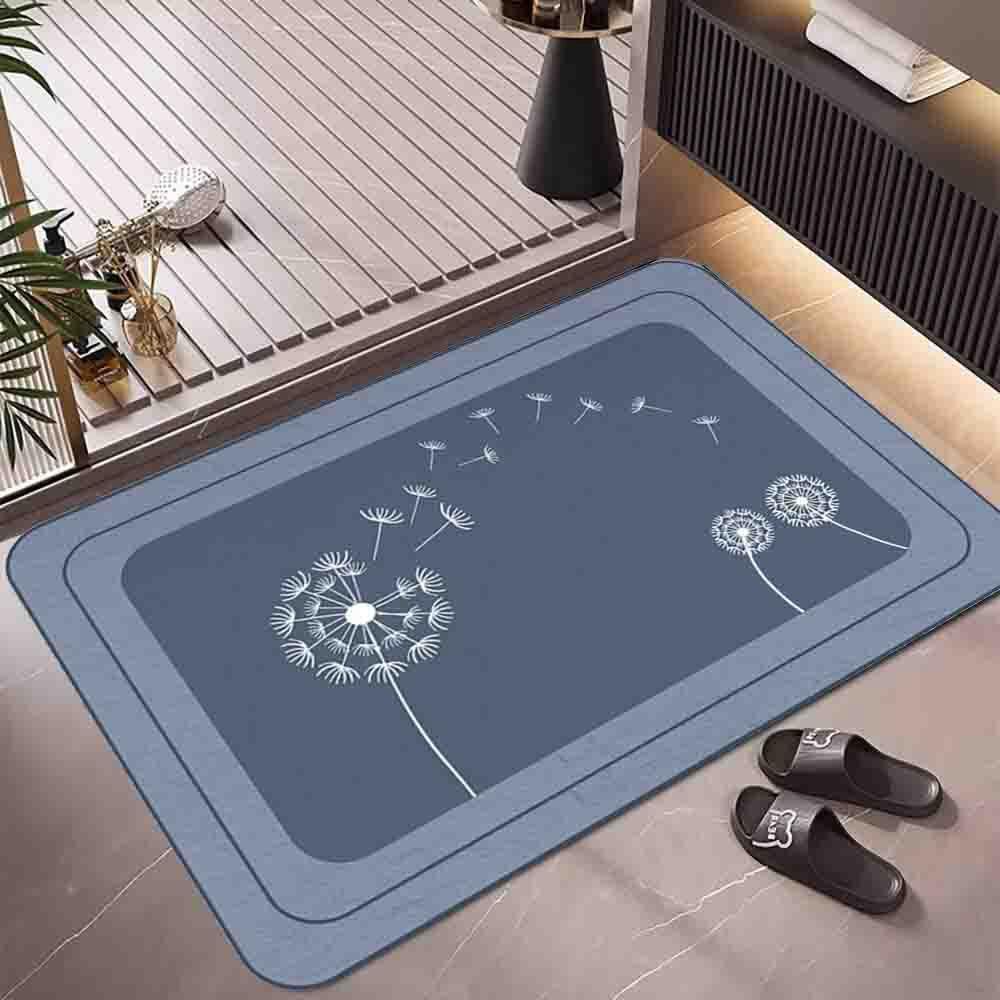 Home Floor Mat With 3D Pattern Non Slip Bath Shower Mat Water Absorbent Mat For Bathroom And Doorway Expandable Flower Rug