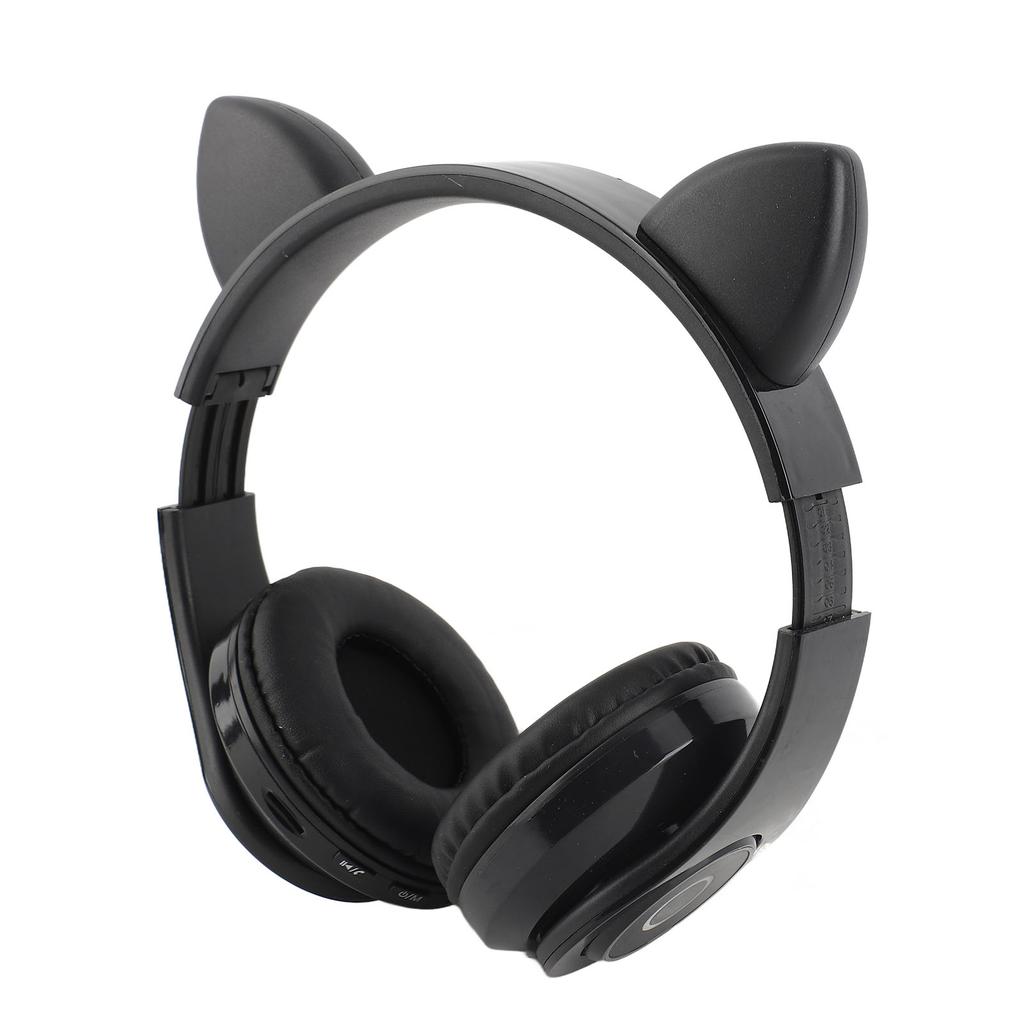 LED Noise Reduction Headset Cat Ear Shape Bluetooth 5.0 Headset with Microphone for Young People