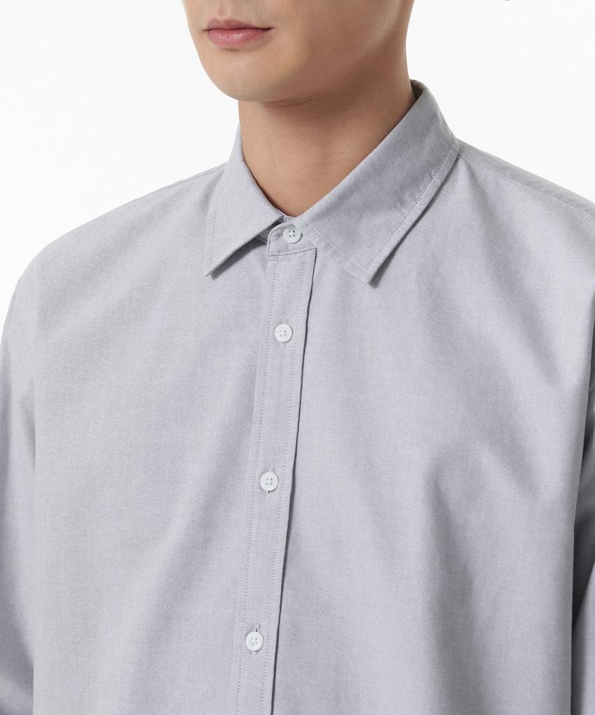 MUSINSA STANDARD Relaxed Fit Oxford Shirt_Non-Pocket [Grey]