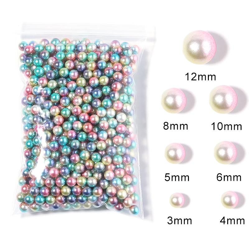 50-1000pcs/Lot 9 Colors No Hole Gradient Mermaid Imitation Pearls Beads Plastic Spacer Bead For DIY Jewelry Making Accessories