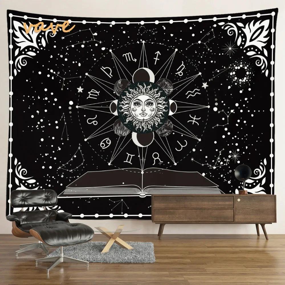 VIKAMA Mysterious Tarot Tapestry Sun Moon Mandala Wall Hanging for Meditation Witchcraft Altar Bohemian Home Decoration