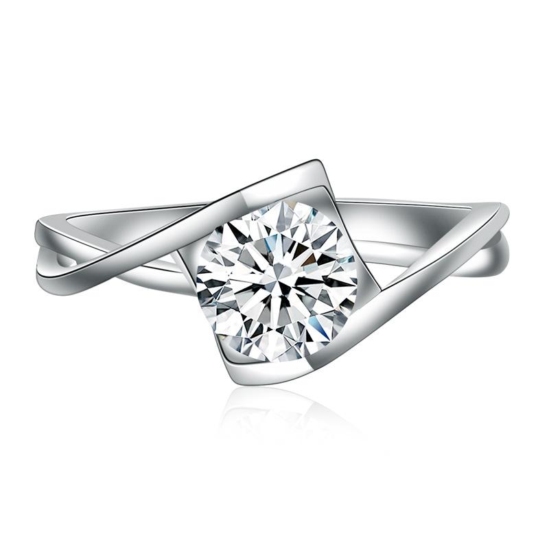 Lindon Klassisk Kopparlegering Zirkon Ring Dam Smycken Bröllopslöfte Festpresent