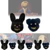 Cute Plush Black Bear Mask For Halloween Costume And Festive Party Decoration