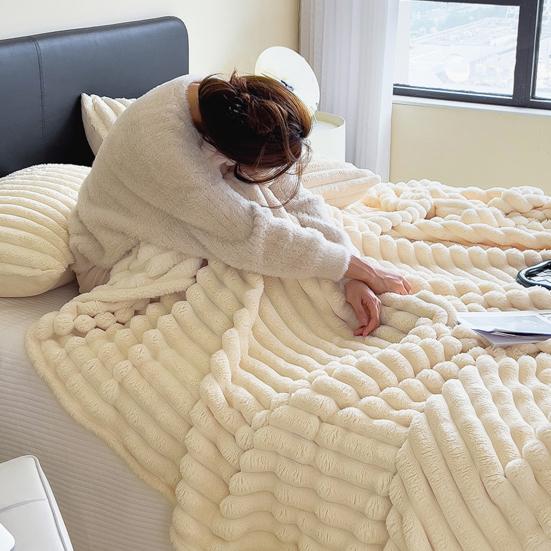 Yousheng Kids Throw Blanket Super Soft Imitation Rabbit-Fur Flannel Blanket Living Room Warm Blanket Home Decor