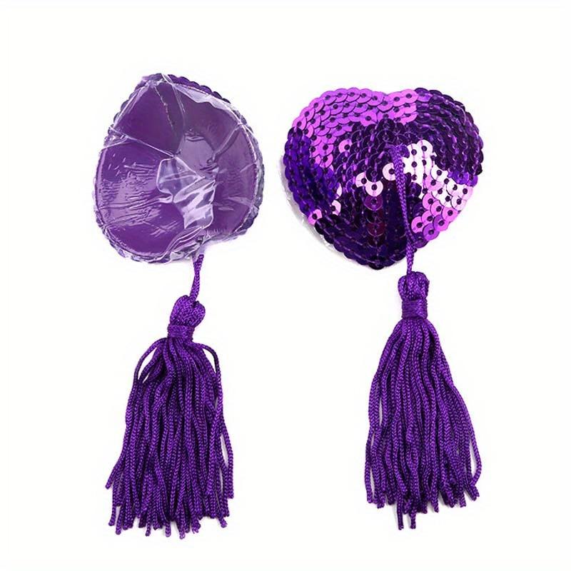 Lingerie Nipple Stickers Toys, Breast Decoration, Bdsm Exotic Accessories, Tassel Heart-shaped Sequins Breast Stickers For Men Women couple
