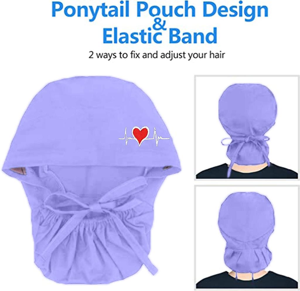 Casquette de gommage avec boutons, chapeau imprimé bouffant avec bandeau anti-transpiration pour femmes et hommes