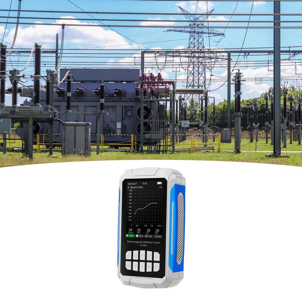 Electromagnetic Field Radiation Detector 2.8in   Color Display Rechargeable 5 in 1 Radiation Dosimeter