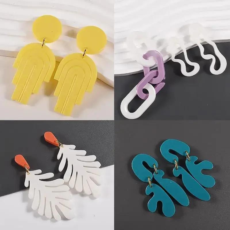 Geometric Earring Pendant Silicone Mold DIY UV Epoxy Resin Mould Handmade Jewelry Making Tools Necklace Keychain Handmade Crafts