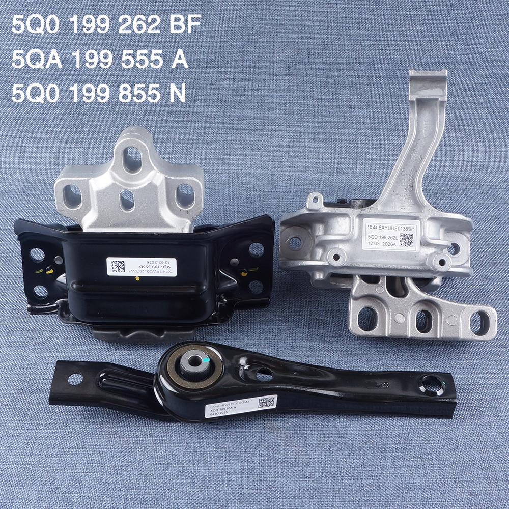 3PCS Engine Mounts Transmission Mount MQB 5Q0199262BF 5QA199555A for VW Tiguan Golf Touran 5Q0199262BE 5QA199555AH 5Q0199855N 1set--3pcs