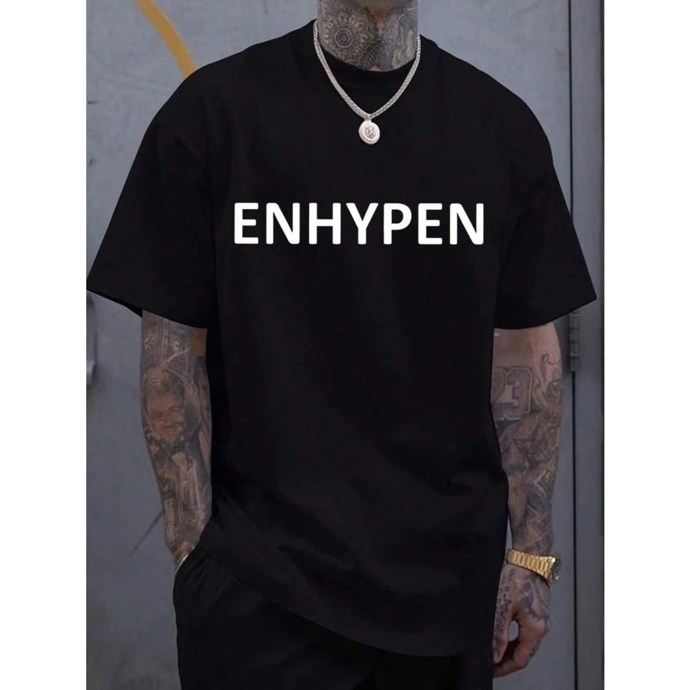 2026 Retrato Grupal de Enhypen Camiseta Unisex Estilo Coreano Camiseta Gráfica Camiseta de Algodón para Pareja Todas las Estaciones Camiseta Vintage
