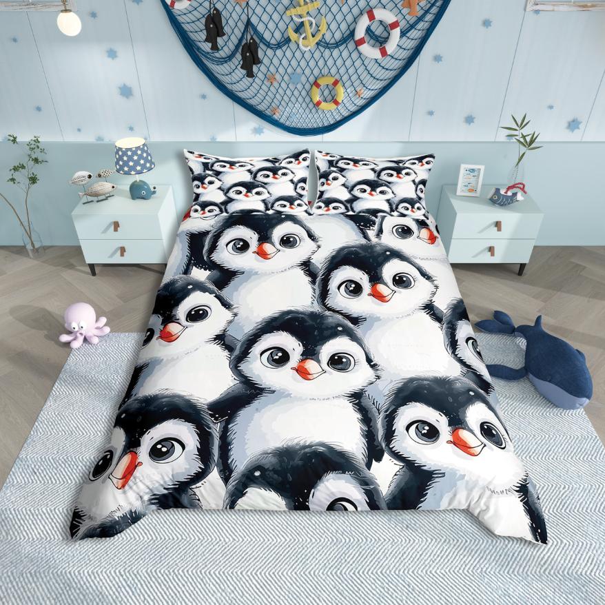 Homewish Ocean Penguin Duvet Cover SetSea Animal For Teens Bedding SetMarine Wildlife Decor